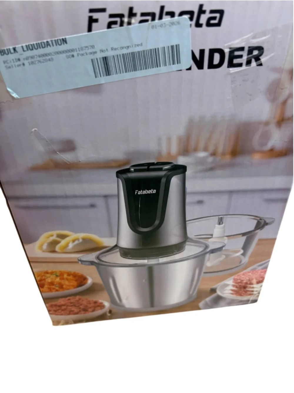 Fatabeta Meat Grinder Kitchen Tool One Size Silver and Black NIB